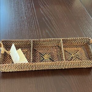Woven Basket Tray - Brown